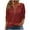 Red, variant on Inleife Womens Shirts Three Quarter Sleeves Fashionable Women's Casual 3/4 Sleeve Round Neck Solid Color Off Shoulder Top
