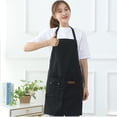 thumbnail image 2 of Cocina Delantal Lona Funda protectora impermeable Simple Casas Casas Delantales Trabajar Ropa de trabajo con bolsillo para restaurante Cafetería Negro Scienceny HA011665-01, 2 of 7
