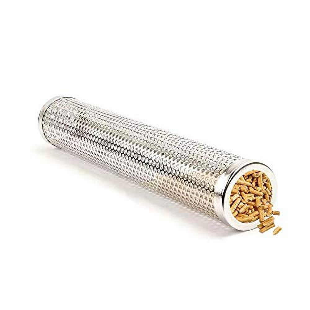Pellet Smoker Tube for Grilling, 12 inches Premium Stainless Steel BBQ Wood Pellet Tube Smoker for Gas Charcoal Electric Grill or Smokers, Cylindrical - image 2 of 3
