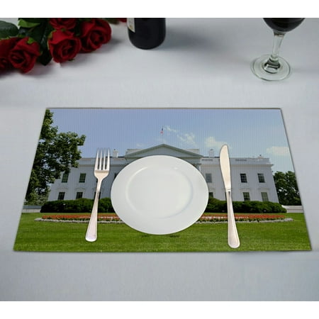 

ABPHQTO White House Official Residence Principal Workplace Of The President Of The United States Table Placemat Food Mat 12x18 Inch Pack of 2.