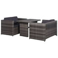 thumbnail image 1 of vidaXL Ensemble Bistro 3 Pcs Poly avec Coussins Rotin Gris, 1 of 4