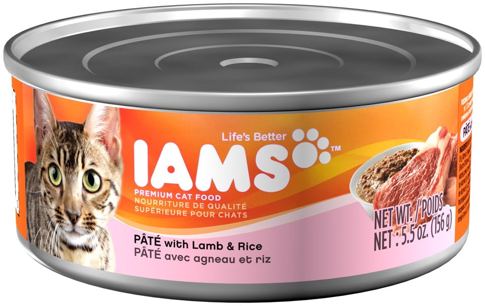 Iams Adult Premium Pate Lamb & Rice Wet Cat Food, 5.5 Oz