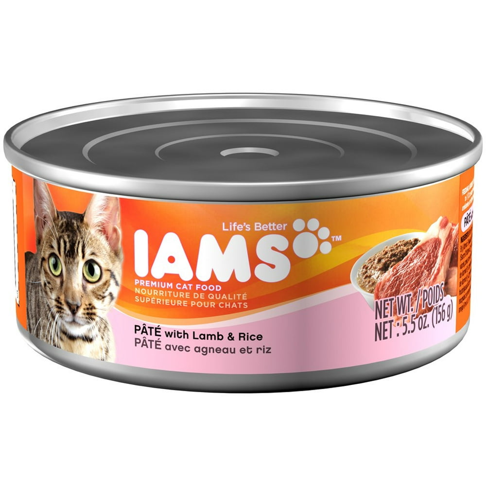 Iams Adult Premium Pate Lamb & Rice Wet Cat Food, 5.5 Oz