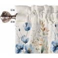 thumbnail image 5 of Botanical Flowers Kitchen Curtains and Valances Set, Rod Pocket Watercolor Wildflowers Tier Curtains 24 Inch Length, 3 Piece Retro Country Short Cafe Drapes Spring Floral Window Treatments Set, 5 of 6