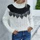 thumbnail image 5 of Pntutb Moda Mujer Casual Color sólido Cuello alto Costura de encaje Suéter de manga larga Pntutb Pntutb-4883, 5 of 9