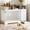 Retro + white B, variant on 48 Inch Farmhouse Dog Crate Table - Kennel Furniture with Bowl Drawers - Storage End Table for Living Room - Retro Brown