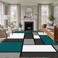 thumbnail image 2 of Modern Color Blocks Large Area Rugs 8x10 ft Gray Green White Rectangle Geometric Washable Rug Non Slip Indoor Carpet Absorbent Floor Mat for Living Room Bedroom Dining Room, 2 of 9