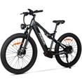 thumbnail image 5 of PASELEC 27.5" Fat Tire Electric Mountain Bike for Adults, 8-Speed Ebike, 48V 15.6Ah Built-In & Removable Battery, 5 Riding Modes, 60 Miles Long Range, Dual Hydraulic Brakes, Full Suspension, UL2849, 5 of 11
