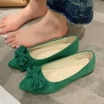 thumbnail image 5 of Viluyesy Womens Ballet Flats, Shallow Bow Pointed Toe Slip-On Comfortable Dressy Shoes Green US8.5, 5 of 7