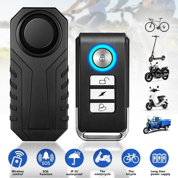 Rongsi Bike Alarm,SOS Function, 113dB Anti-Theft Vibration Security Motion Sensor Alarm with Remote,7 levels sensitivity adjustable, 3 levels volume adjustable