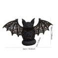 thumbnail image 2 of THOPBPRK 10.24 Inch Halloween Woven Bat Figurine Decorations, Boho Style Seagrass Bat Ornament, Living Room Courtyard Halloween Decor, Balck I, 2 of 6
