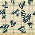 thumbnail image 2 of Ambesonne Summer Fabric by the Yard Upholstery, Repetitive Flip Flops Beach, 5 Yards, Pale Peach Indigo and White, 2 of 5