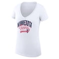 thumbnail image 2 of Women's G-III 4Her by Carl Banks  White Minnesota Twins Filigree Team V-Neck Fitted T-Shirt, 2 of 3