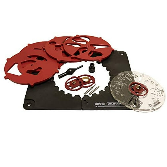 milescraft 1207 design/inlay kit - router template jig, black and red