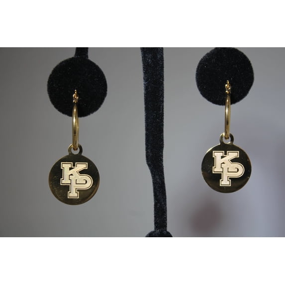 EARRINGS USMMA KP MERCHANT MARINE ACADEMY GOLD IPG STAINLESS STEEL RING HOOP