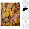 thumbnail image 2 of Floral Shower Curtain Watercolour Flowes Shower Curtains for Bathroom Vintage Hibiscus Bellis Perennis Lily Colourful Planta Flowers Decor Set with 12 Hooks 72x72 inches (A), 2 of 6