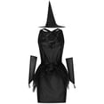 thumbnail image 5 of YFNNUP Womens Witch Costume Dress Off Shoulder Mesh Tulle Tutu Gown Classic Halloween Costumes with Witch Hat Black,M, 5 of 5