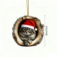 thumbnail image 3 of Beautynvta Forest Animal Christmas Ornaments, 3.15'' Cozy Xmas Cat in Tree Hole Ornaments for Christmas Tree, Personalized Acrylic Hanging Ornament, Gifts for Animals Lovers, 3 of 7