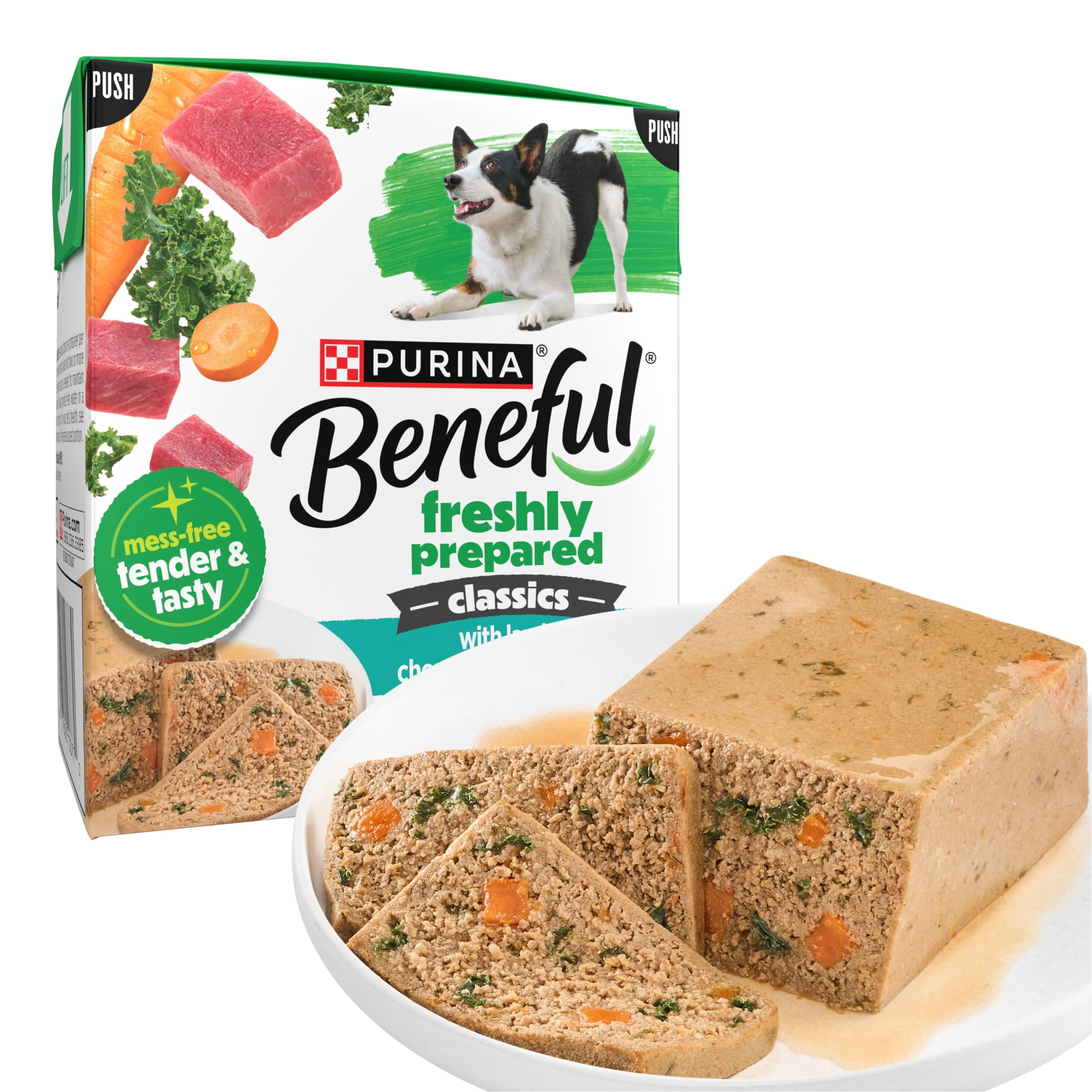 Purina Beneful Freshly Prepared Classics Lamb Flavor Wet Dog Food, 9.5 oz Carton