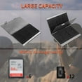 thumbnail image 4 of SD Card Holder, SD Card Case, LAVILI CF Memory Card Holder Case Aluminum Alloy Hard Shell, Double-Layer Capacity for 6SD Cards and 12 TF Cards Silver Color, 4 of 5