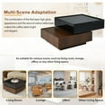 thumbnail image 5 of Trilenars Modern Square Coffee Table, High Gloss 360°Rotating Side Table, 2-Tier Center Table With 2 Drawers And Swivel Tabletop For Home Office Living Room, 5 of 9