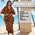 thumbnail image 5 of XYZCANDO Tiger Stripes Women's Long Kaftan Dress Flowy Maxi Dress Beach Cover Up Loose Fit Batwing Sleeve Swimsuit Cover Ups Hawaiian Robe Vacation Outfits Elegant Gown Top Night Dress, 5 of 7