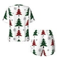 thumbnail image 6 of Rocae Buffalo Plaid Christmas Trees for Two Piece Sleepwear Pajamas Sets for Women Soft Short-Sleeved Pjs with Lounge Shorts 4X-Large, 6 of 9