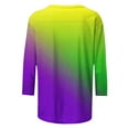 thumbnail image 5 of Gamivast Mardi Gras Shirts for Women Striped Crew Neck 3/4 Sleeve Sweatshirts Loose Drop Shoulder Tunic Tops Casual Trendy Carnival Party Outfits, 5 of 6
