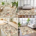 thumbnail image 4 of 3'x5' Area Rugs, White Pink Beige Peony Indoor Outdoor Area Rug for Living Room Bedroom, Farmhouse Vintage Floral Botanical Washable Bathroom Rugs Kitchen Floor Carpet Mats Home Decor Aesthetic, 4 of 8