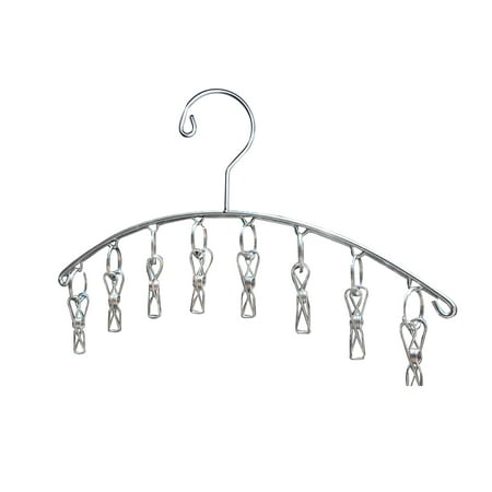 

Stainless Steel Clothes Hangers Laundry Drying Hanger with 8 Clips for Bras Lingeries Underwears Socks Towels Scarfs Gloves