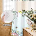 thumbnail image 3 of No Hook Shower Curtain, Easter Bunny Shower Curtains for Bathroom with See Through Top Window, Colorful Easter Eggs Eucalyptus Teal Ombre Waterproof & Washable Bath Curtain Long 72"x78", 3 of 9