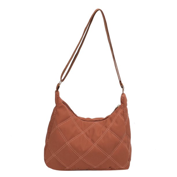 WDOplteas Bolso Bandolera Acolchado Ligero Embrague Femenino para Mujer (marrón)