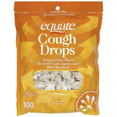 Equate: Honey Lemon Flavor Cough Drops, 100 ct