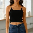 thumbnail image 2 of Womens Crop Tank Tops Seamless Soft Sleeveless Square Neck Shirts Shirts Fitted Basic Undershirt, 2 of 9