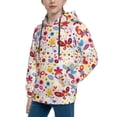 thumbnail image 2 of Lsque Cute Butterfly Flowers Patten Youth Hoodie Sweatshirt Pullover with Kangaroo Pocket Boys and Girls Hoodie Warm Hoodie for Kids-Large, 2 of 6