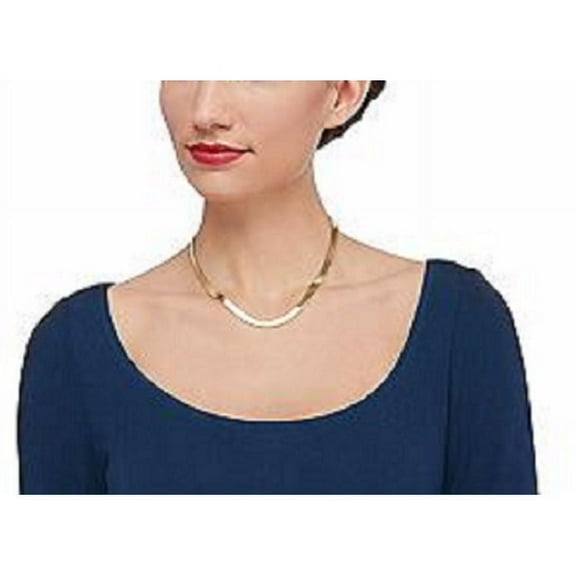 Necklace For Women 14K Herringbone Flat Necklace 20" 5MM Gold Plated