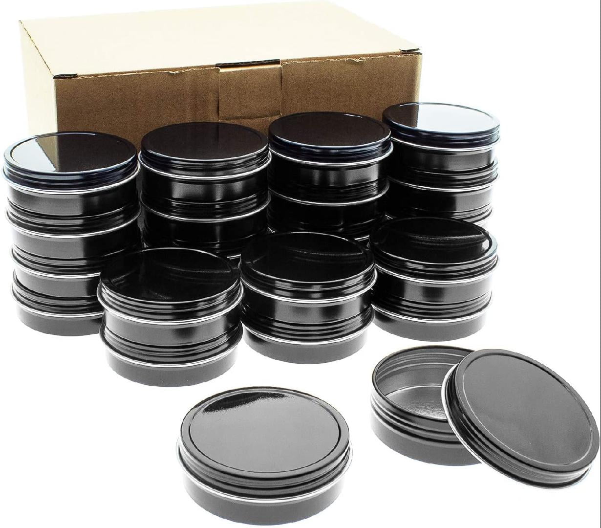 Qixivcom 6 Pack 5 Oz Black Aluminum Tin Cans Round Metal Steel Tins  Container Screw Top Lid 150ml DIY Candle Tins Cosmetic Sample Container  Storage