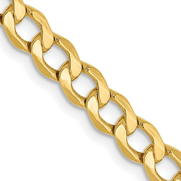 10K Yellow Gold Curb Chain Styles Necklace 4.3 mm Semi-Solid 16 inch