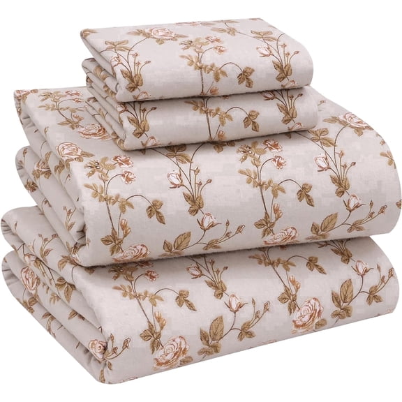 Ruvanti Flannel Sheets California King - 100% Cotton Brushed Flannel Bed Sheet Sets - Deep Pockets 16 inches (Fits up to 18") - All Seasons Breathable & Super Soft - Warm & Cozy - 4 Pcs - Dazzale