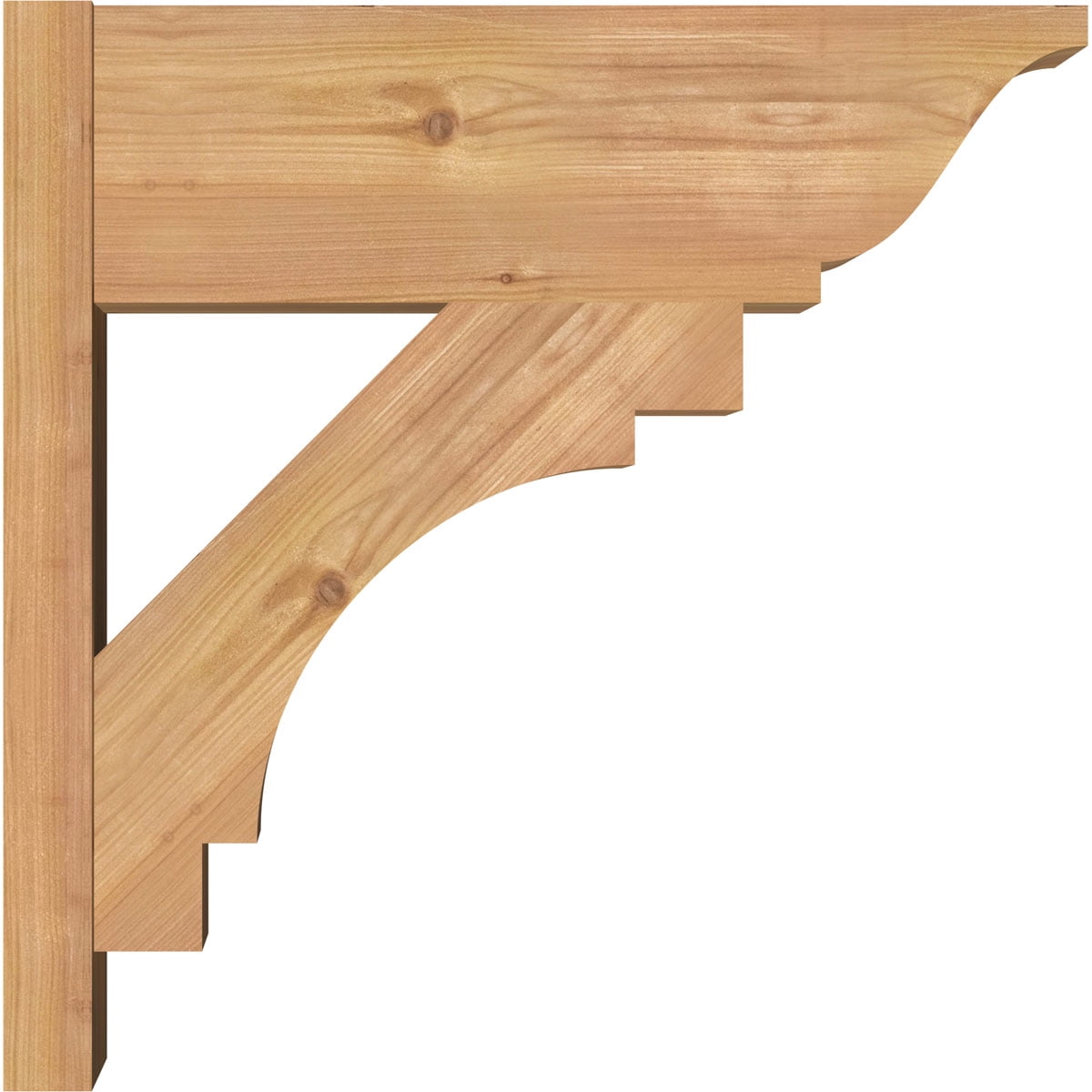 Ekena Millwork 7 1/2"W x 20"D x 20"H Merced Smooth Traditional Outlooker, Western Red Cedar