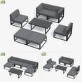 thumbnail image 2 of MRUAKA Aluminum Patio Furniture Set,7 Piece Modern Outdoor Furniture with 5 inch Cushion, Metal Patio Sectional Conversation Sets for Deck, Backyard, Porch,Gray(Included Waterproof Covers), 2 of 7