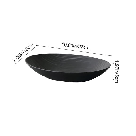 Matte Black Oval Serving Bowl Deep Dish for Pasta Salad Dinner Unbreakable Reusable Kitchen Serveware YYUZH