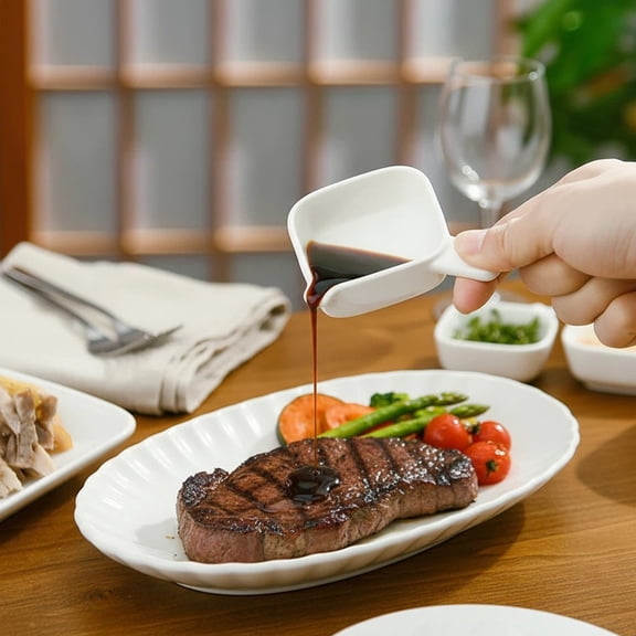 Dip Bowls, Ceramic Soy Sauce Dish, White Dipping Sauce Bowls Small Dishes Serving for Tomato Sauce, Soy, BBQ Party Supplies