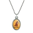 thumbnail image 1 of Let's Roll Armadillo Roller Skates Funny Humor Antiqued Oval Charm Pendant with Chain, 1 of 4