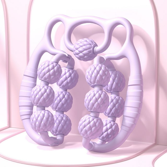 Masseur de Jambes en Forme d'Ours à 13 Roues avec Design à Double Rangée – Relaxation Musculaire Sans Effort, Boost de Circulation et Soutien Entraînement Physique pour Usage à Domicile et en Salle – Masseur de Jambes en Anneau Violet