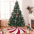 thumbnail image 6 of Traditional Christmas Tree Skirt with Swirl Peppermint Candy Design Holiday Party Decoration, 6 of 7