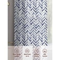thumbnail image 6 of Blue Geometric Sheer Curtains 54 Inch Length 2 Panels for Living Room, Watercolor Chevron Abstract Voile Kitchen Curtain Set, Luxury Privacy Drapes Window Treatment for Bedroom, 6 of 7