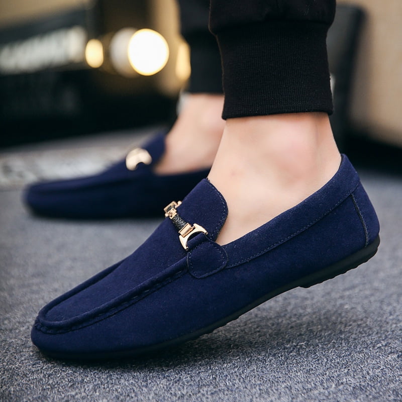 Men's Slip-on Leather Driving Moccasin Shoes Blue Nigeria Ubuy