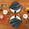 thumbnail image 4 of 6 Pack 20'' x20" Satin Table Napkins Dinner Napkins for wedding Party Decoration events Dark Gray Wave Pattern, 4 of 6