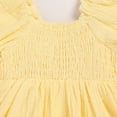 thumbnail image 5 of ZEHJUHAN Infant Girls Smocked Bubble Romper Dress Short Puff Sleeves with Matching Headband Yellow，6-12M, 5 of 7
